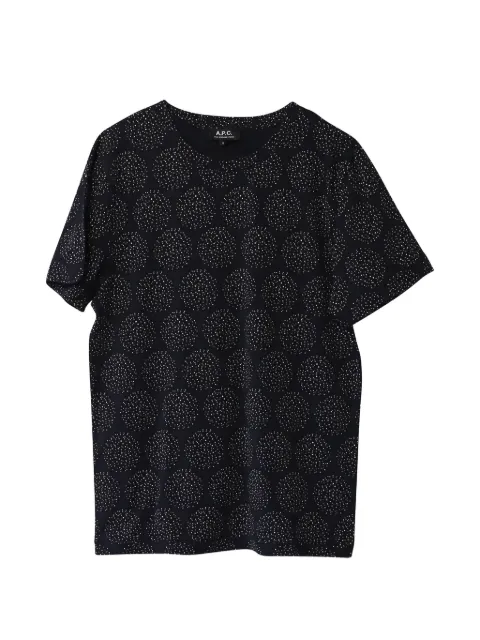A.P.C. polkaprikket T-shirt med rund hals