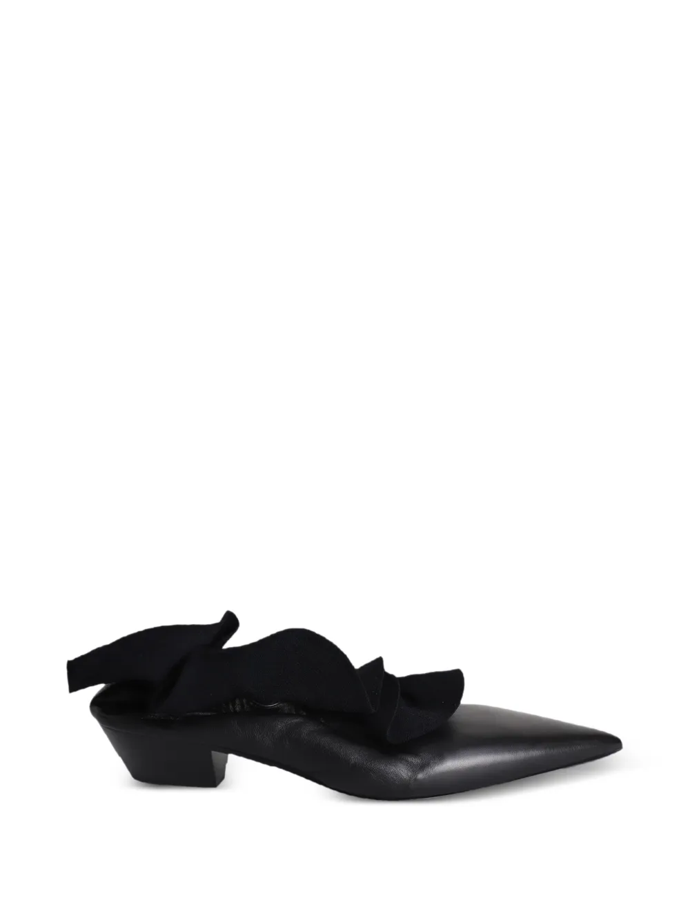 Jil Sander Pre-Owned ruffled pointed-toe pumps - Schwarz