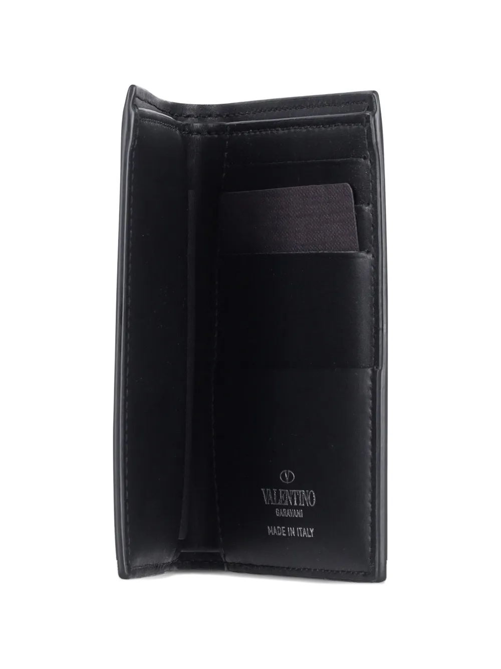 Vltn-Print Calf Leather Cardholder