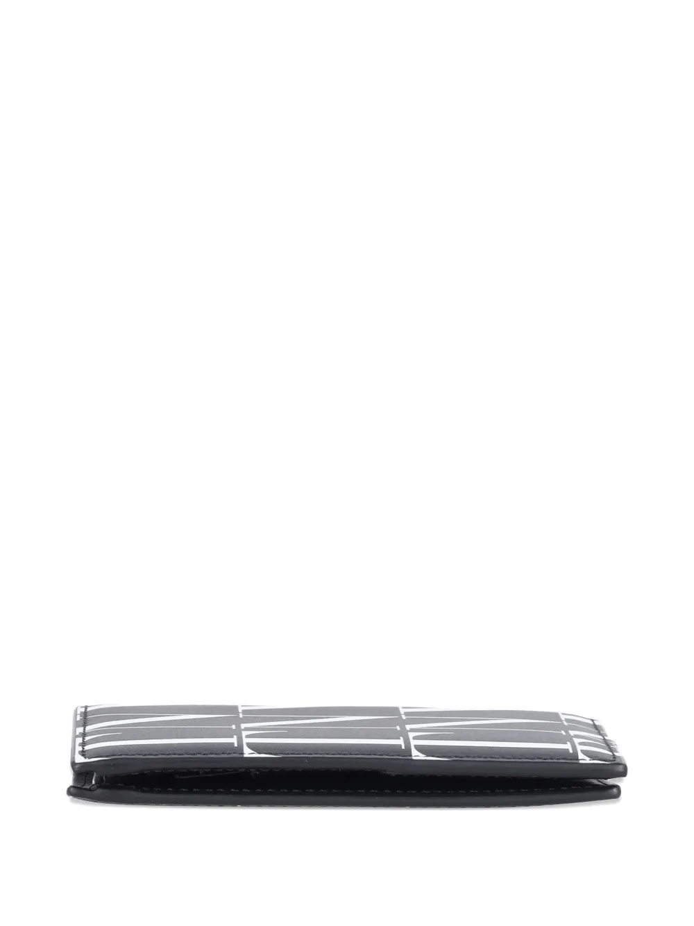 Vltn-Print Calf Leather Cardholder