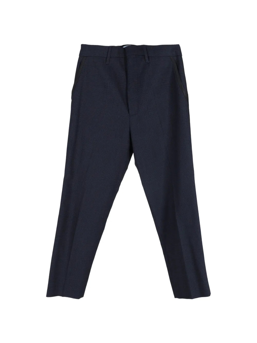 Prada Pre-Owned checked concealed-fastening trousers - Blu