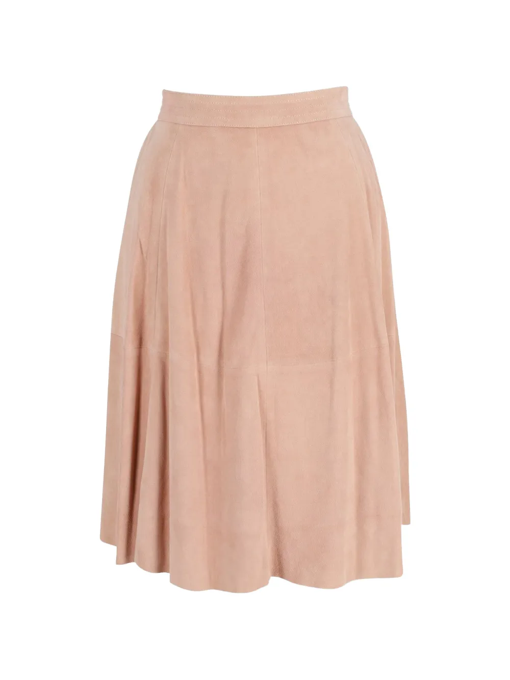 Pre-owned Iris & Ink Circle Suede Skirt In Neutral