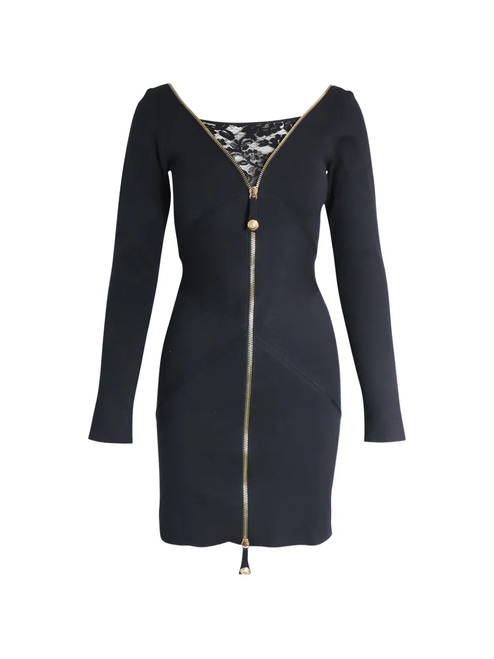 Temperley London lace-detail zip-fastening mini dress - Nero