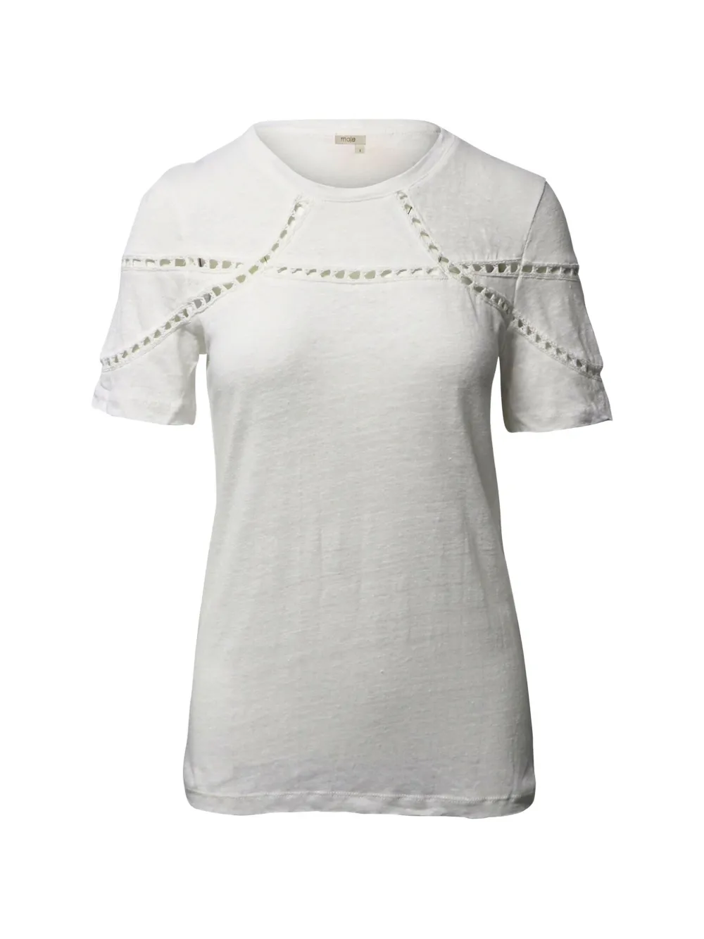 Maje lace-inserts T-shirt - Bianco