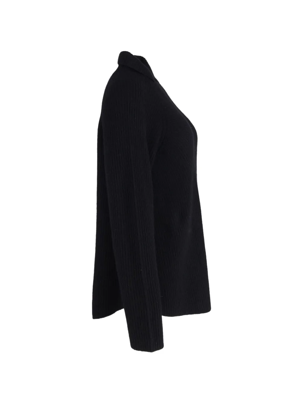 High-Collar Ribbed Sweater