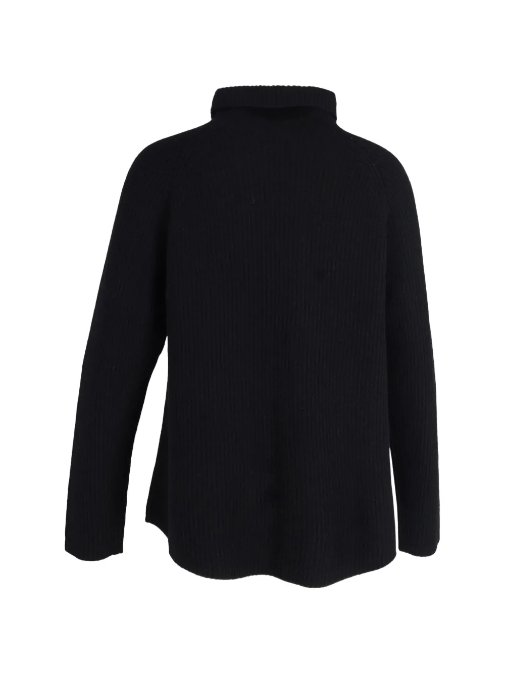 High-Collar Ribbed Sweater