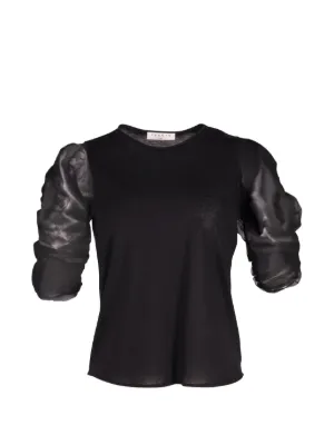 Amomento Knotted Collar Top | Black | FARFETCH GE