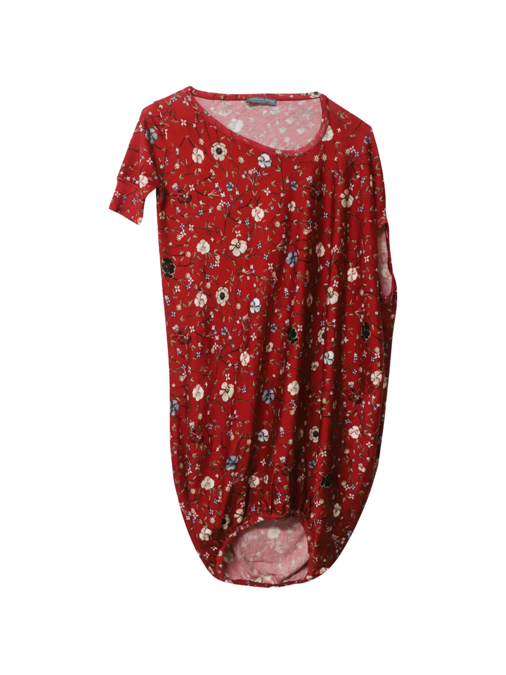 Alexander McQueen Pre-Owned floral draped asymmetrical dress - Red