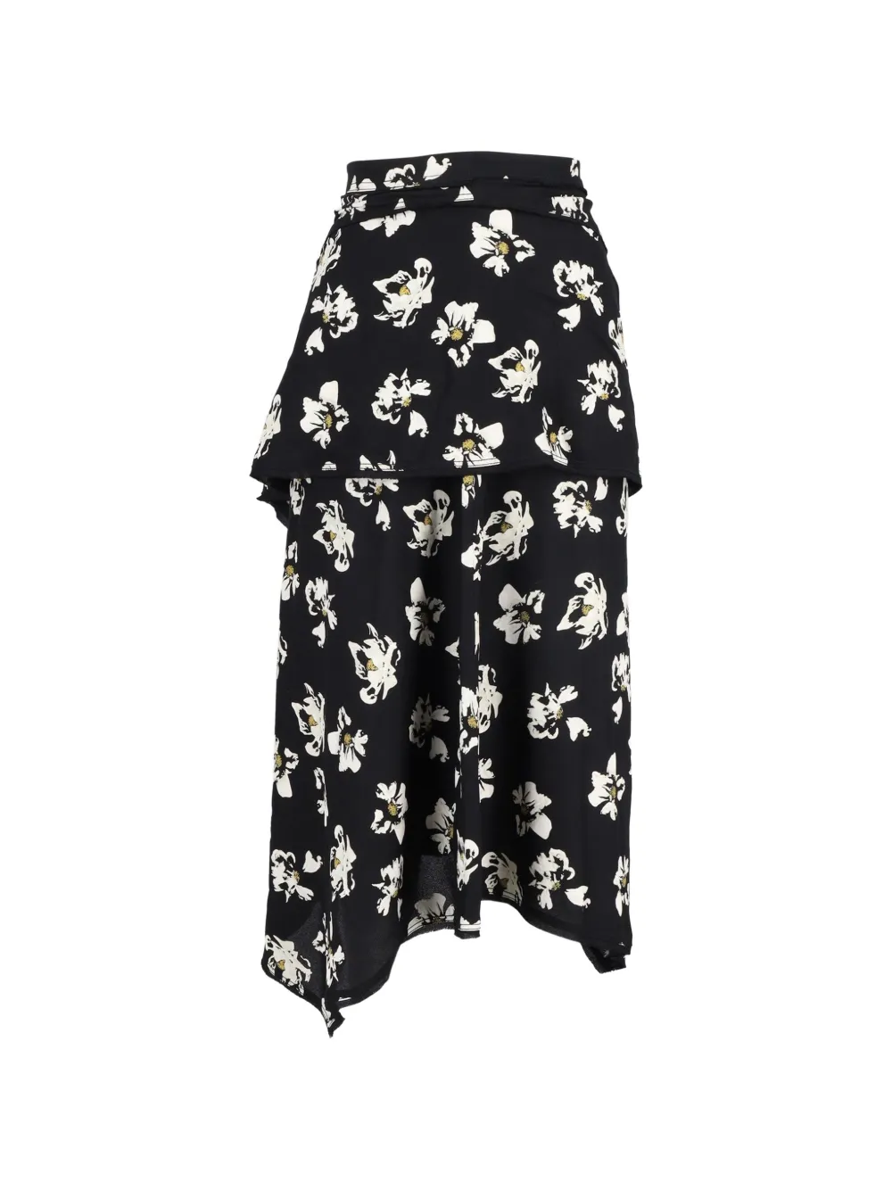 Proenza Schouler asymmetric floral-print midi skirt - Nero