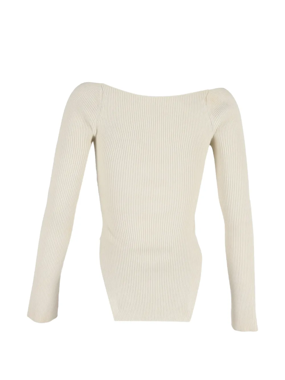  Khaite Pre-owned Maddy Knitted Off-shoulder Top - Neutrals 
