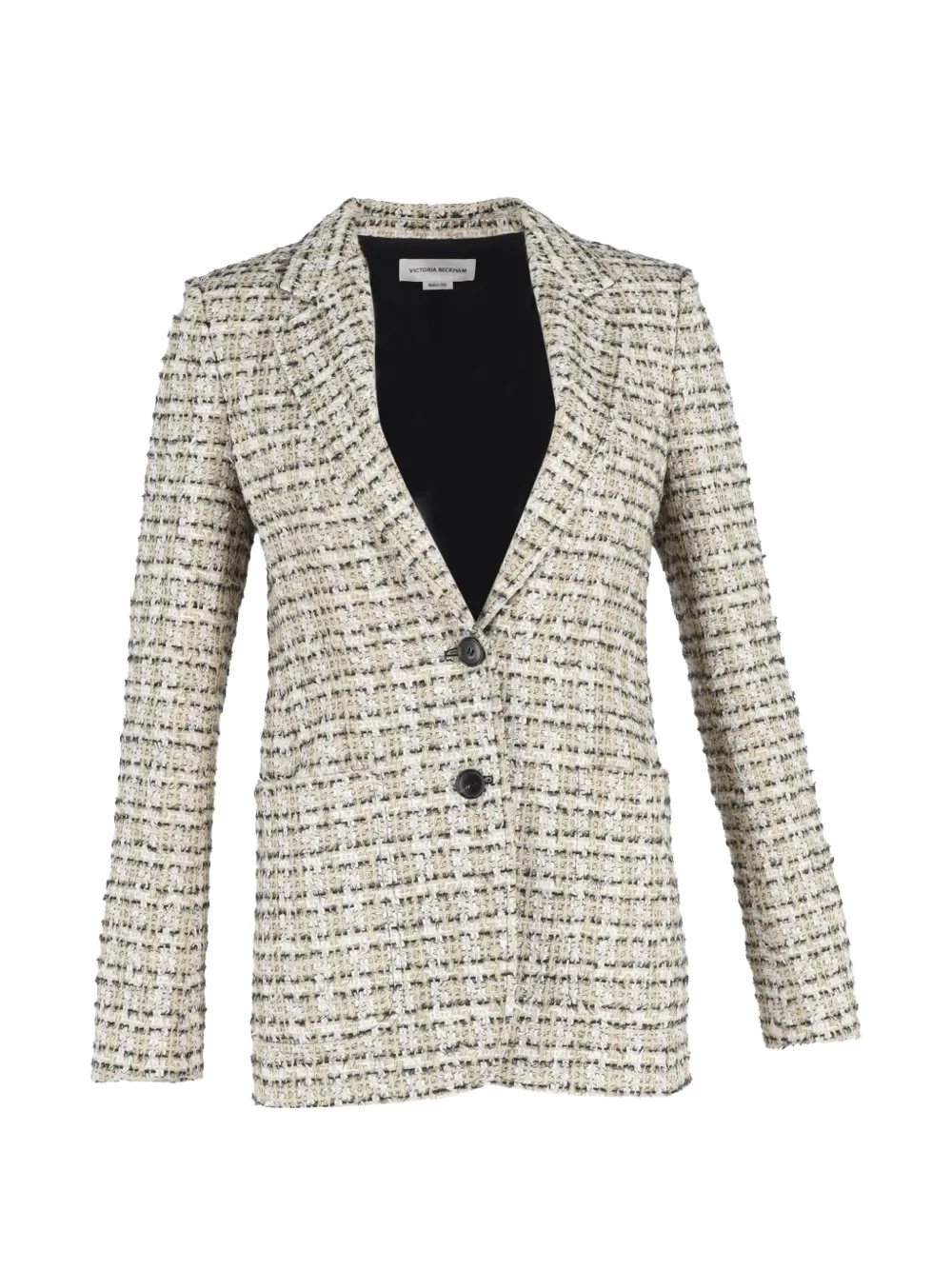 Victoria Beckham single-breasted cotton tweed blazer - Toni neutri