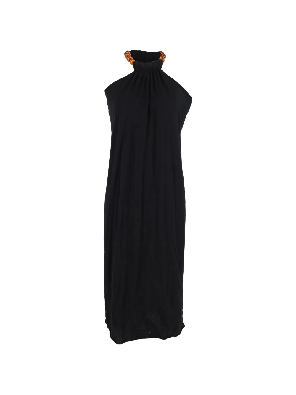 Jil Sander Pre-Owned beaded-strap halter dress - Nero