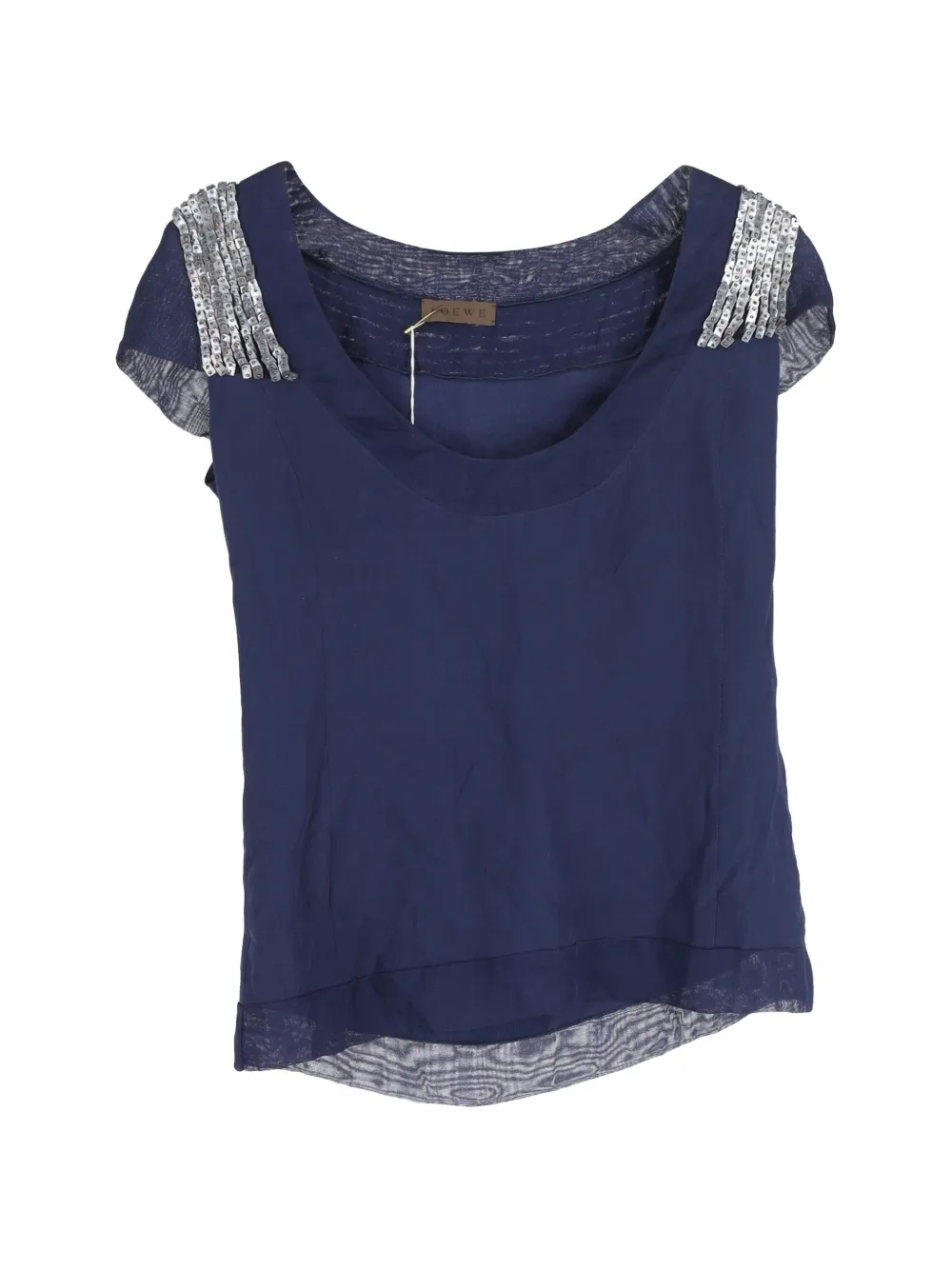 Loewe Pre-Owned sequined silk T-shirt - Blu