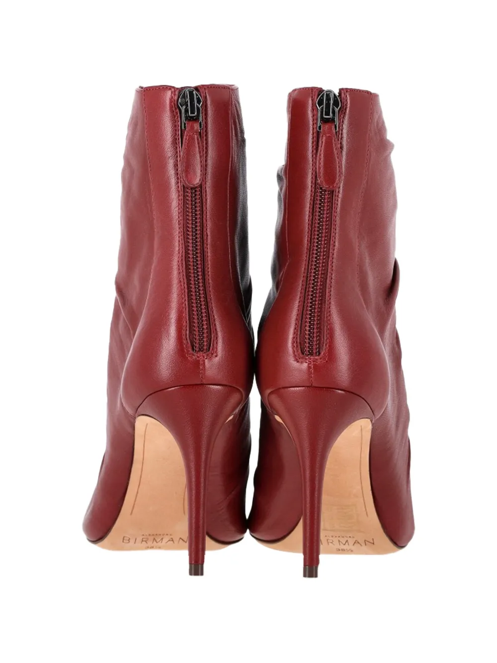  Alexandre Birman Susanna Pointed Ruched Ankle Boots - Red 