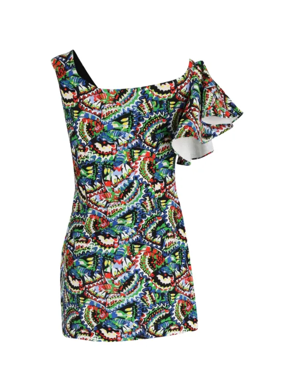 saloni one shoulder dress Saloni Justine Floral Silk One-Shoulder Maxi Dress