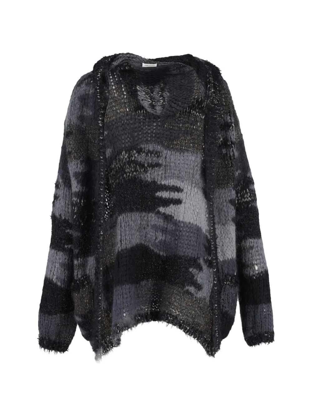 Saint Laurent Pre-Owned camouflage-pattern hooded cardigan - Grigio