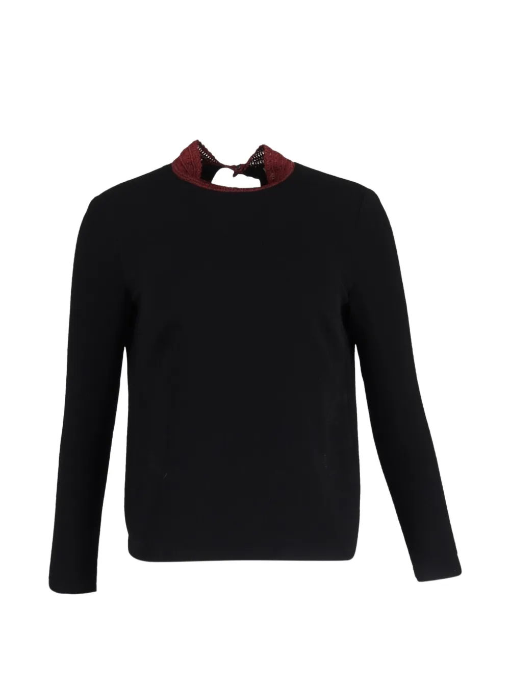 SANDRO contrast collar jumper - Nero