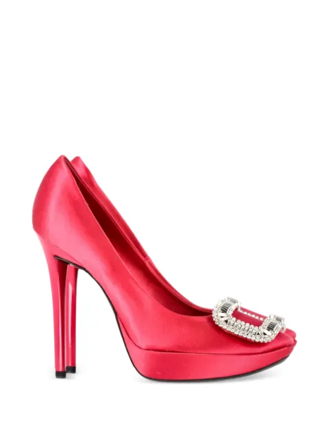 Roger Vivier Vintage 버클 새틴 펌프스