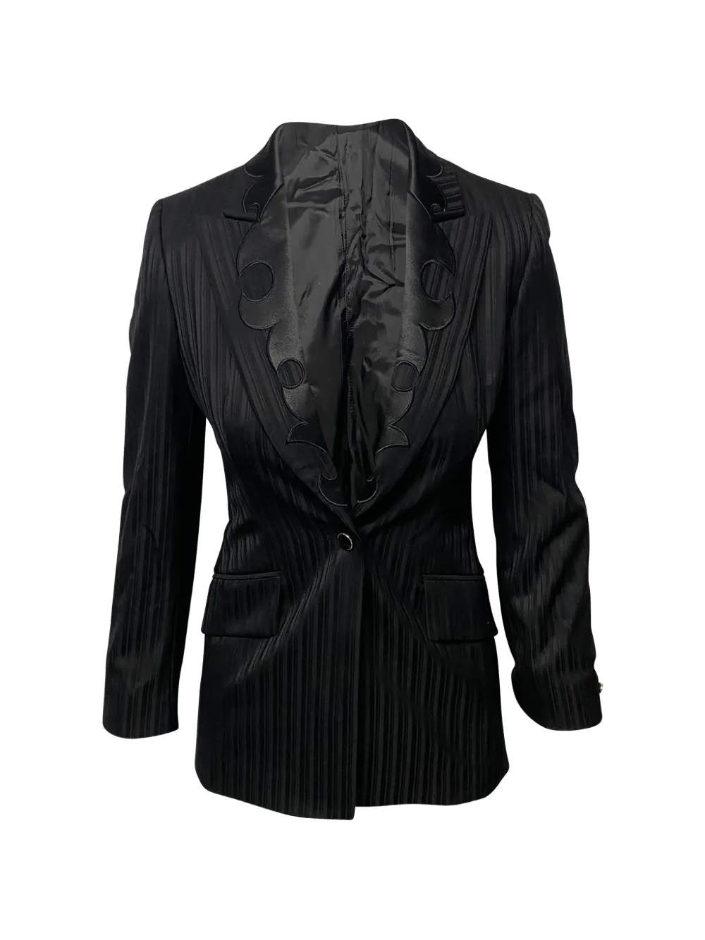 Escada Pre-Owned Pleated embroidered trouser suit - Nero