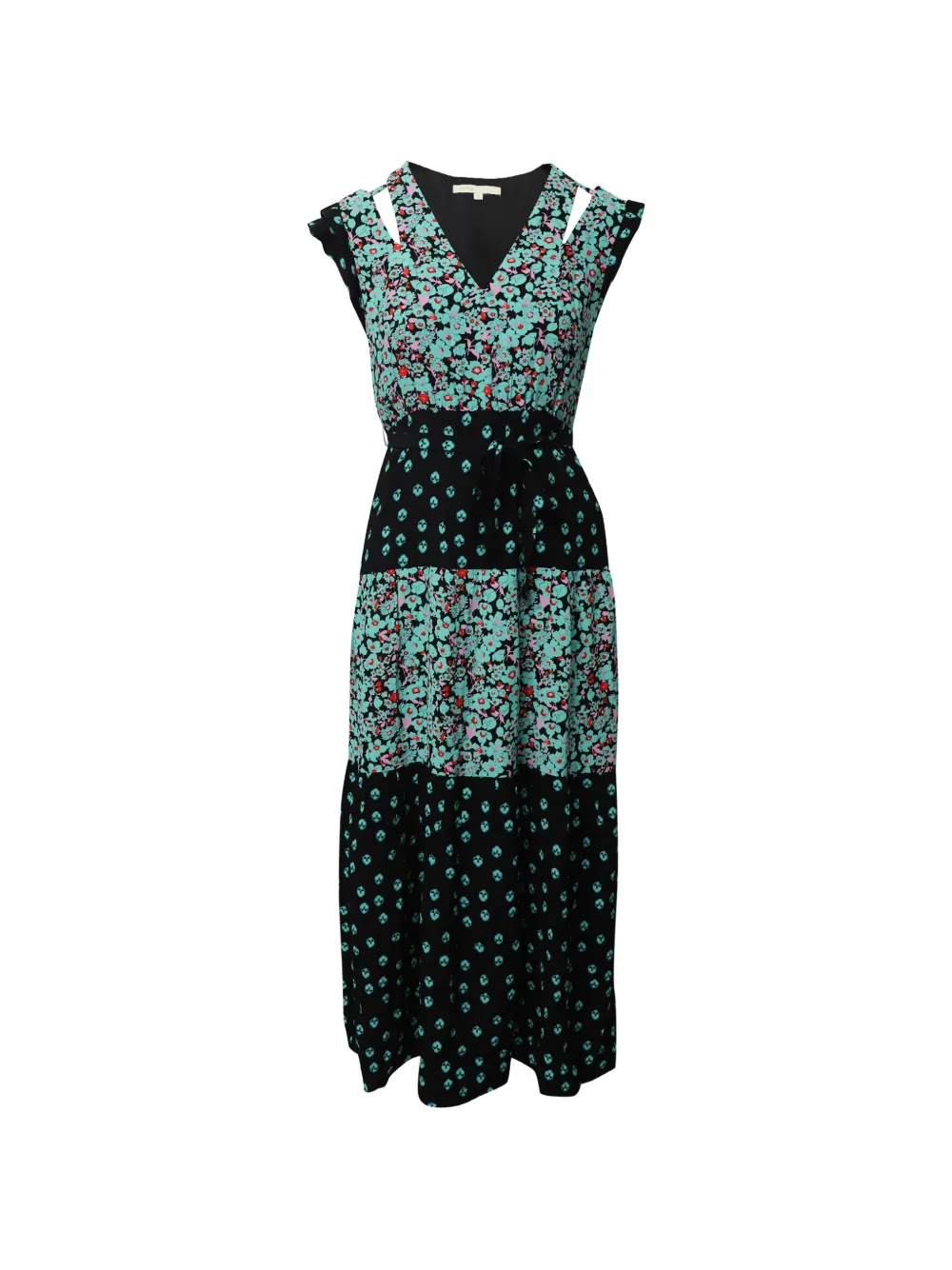 Maje floral cut-out maxi dress - Nero