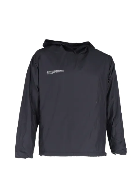 Pangaia text-print hooded windbreaker jacket