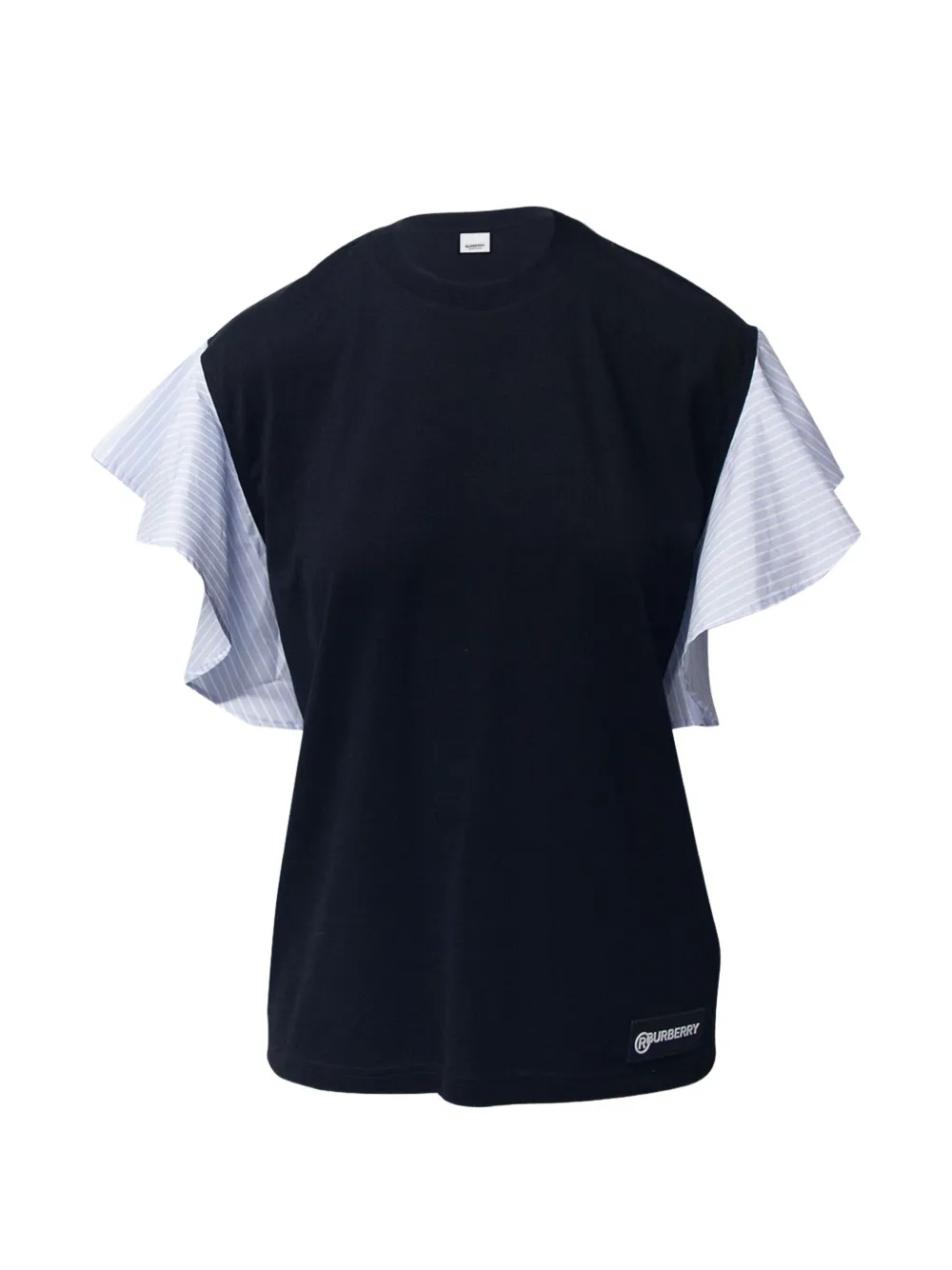 Burberry Pre-Owned ruffled-sleeve oversized T-shirt - Nero