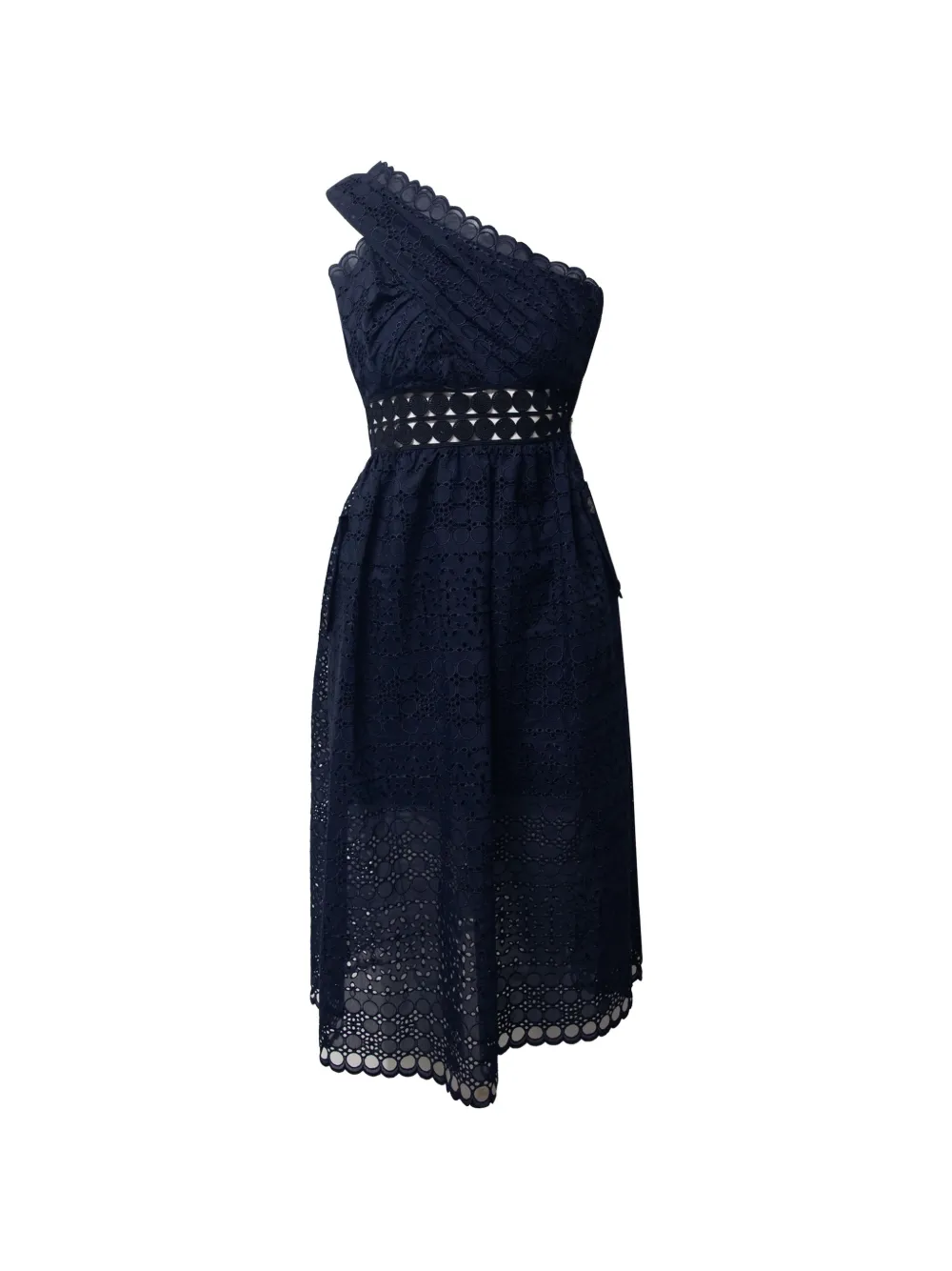 Self-Portrait Openwork asymmetrical dress - Blau