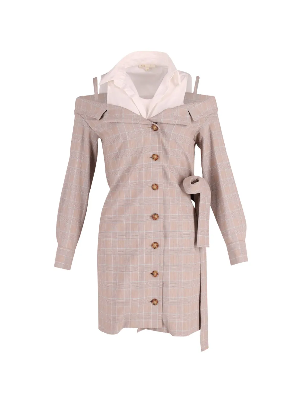 Maje trompe-l’oeil shirt dress - Toni neutri