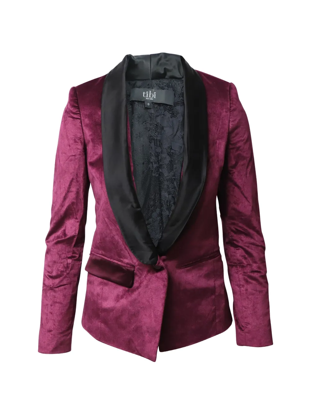 Tibi velvet contrasting lapel suit - Viola