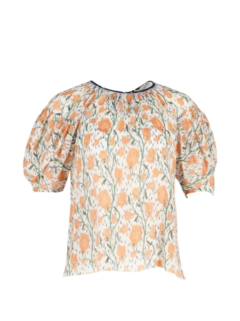 Chloé Vintage Floral puff-sleeve top