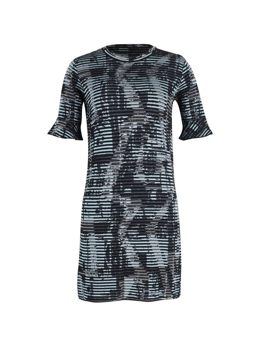 M Missoni Vintage striped round-collar mini dress - Blu