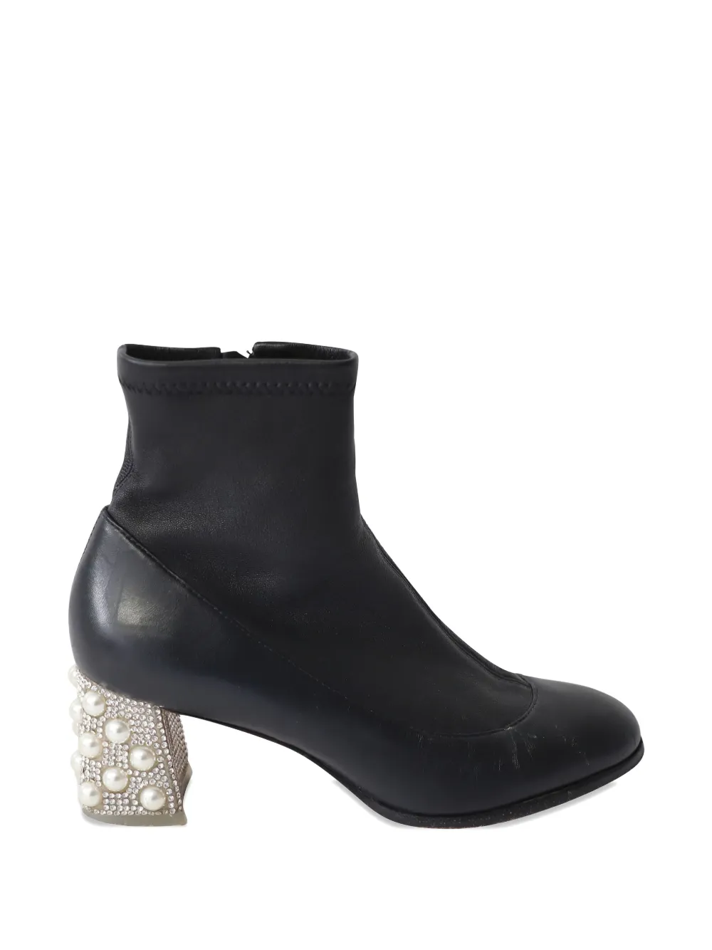 Sophia Webster pearl-embellished heel ankle boots - Nero