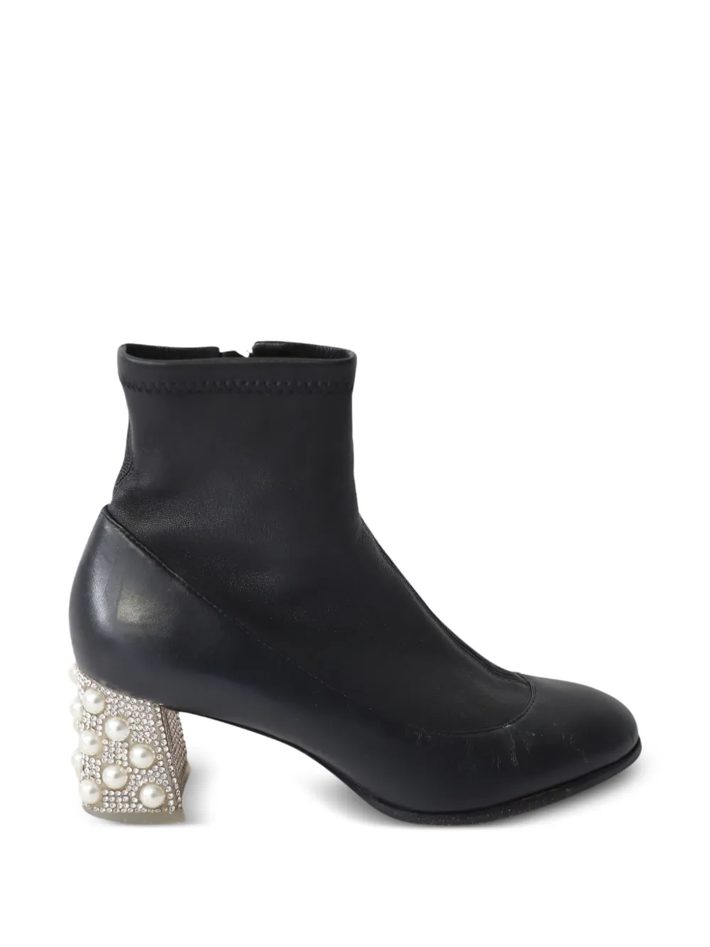 Sophia Webster pearl-embellished heel ankle boots - Nero