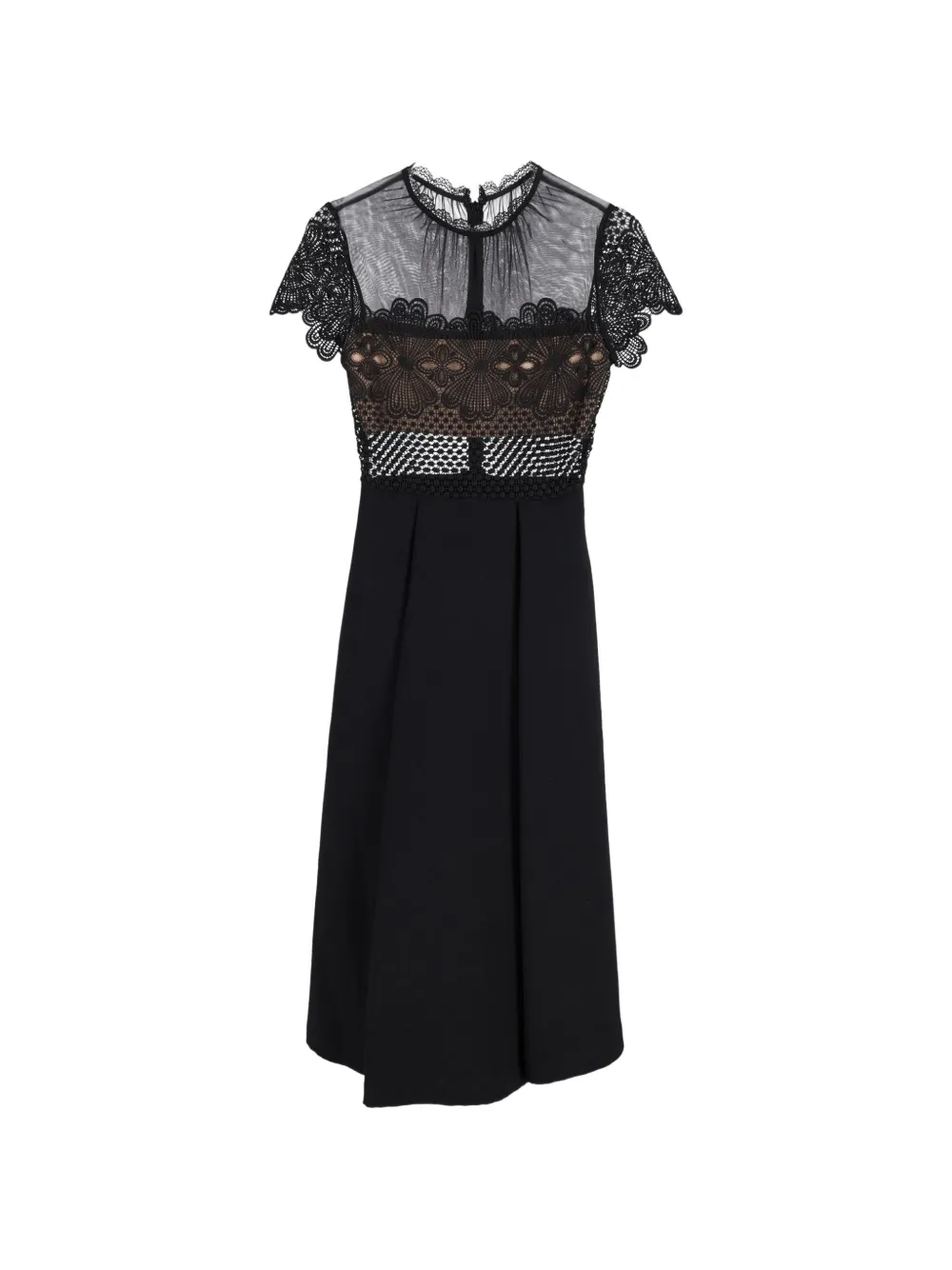 Self-Portrait Felicia embroidered lace midi dress - Nero
