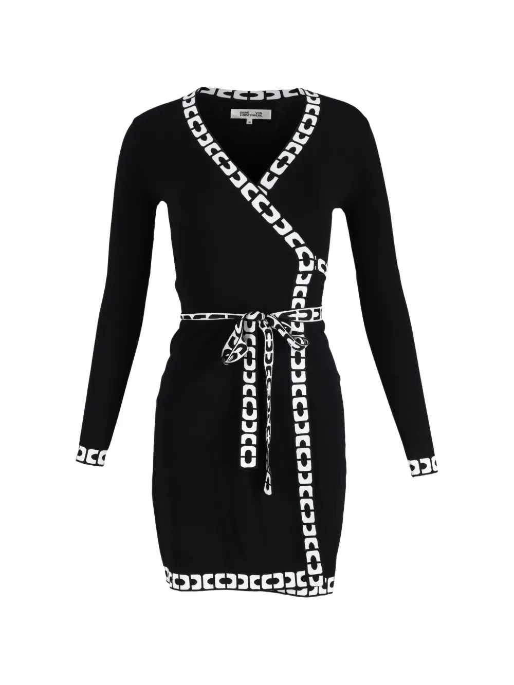 Diane Von Furstenberg Vintage printed-edges wrap dress - Nero