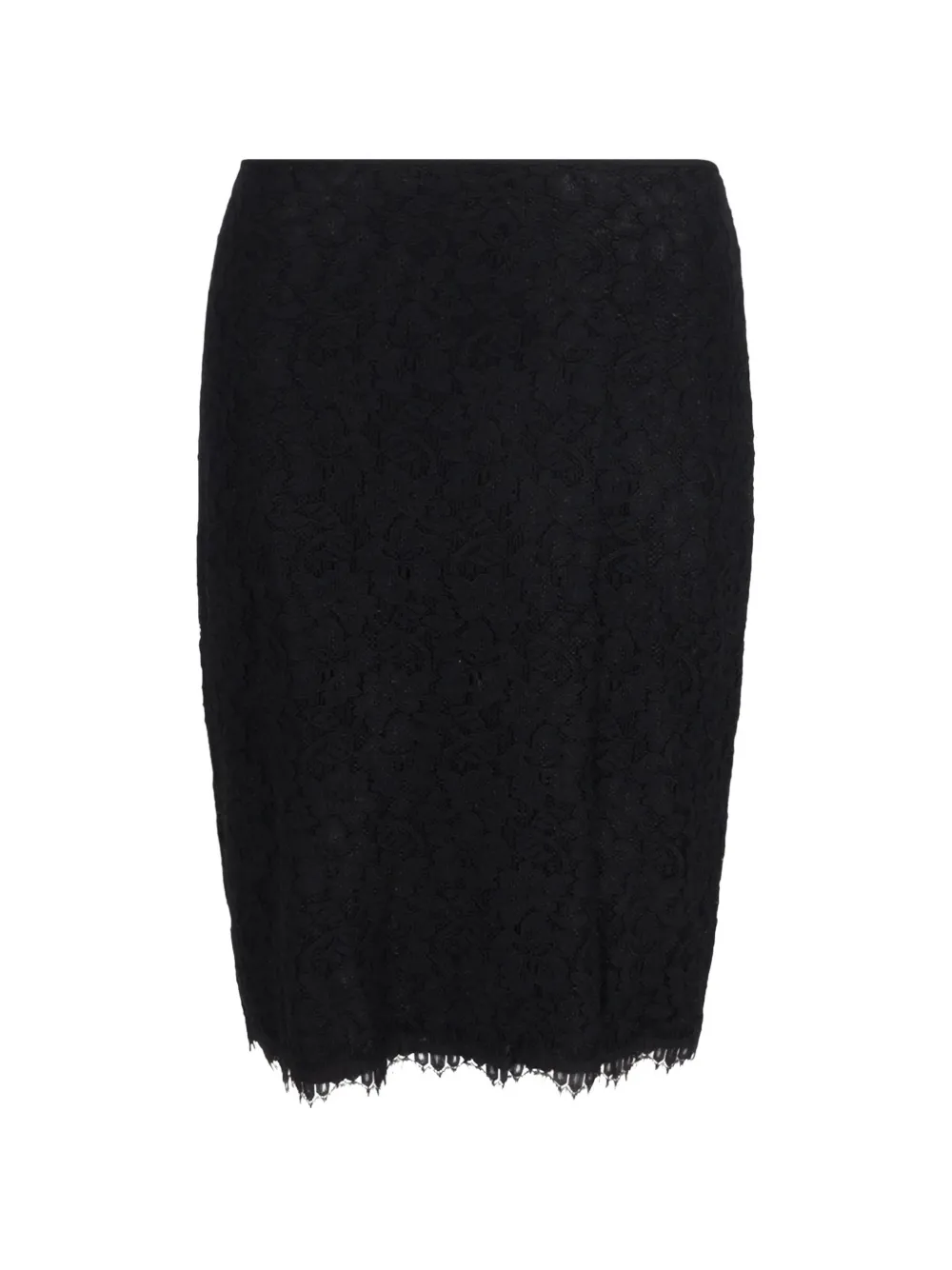Diane Von Furstenberg Vintage scalloped mini pencil skirt - Nero