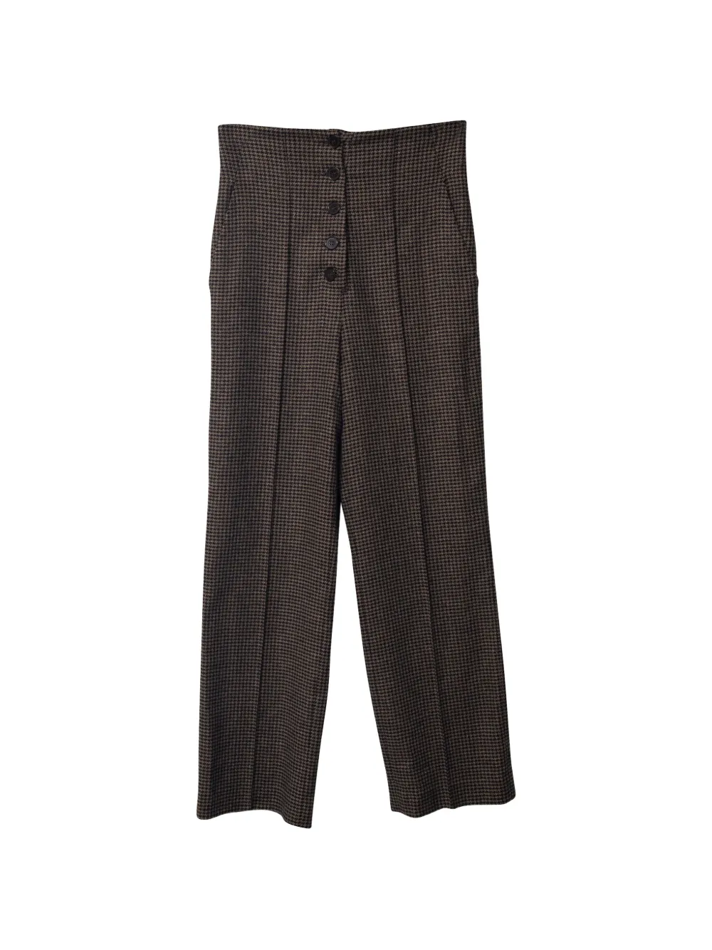 Nanushka houndstooth-pattern button trousers - Marrone