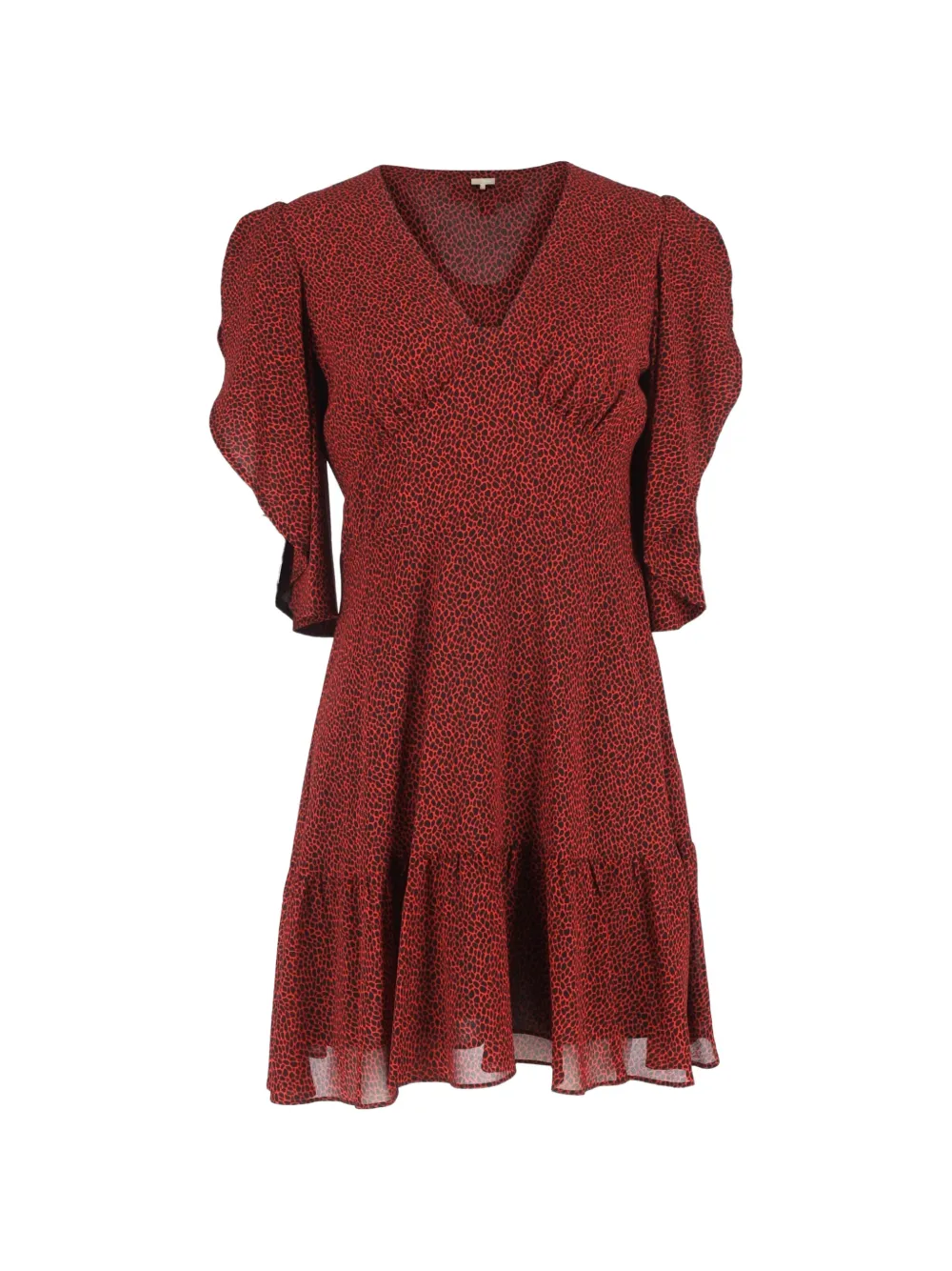 Michael Kors Vintage cascade-sleeve print dress - Rot