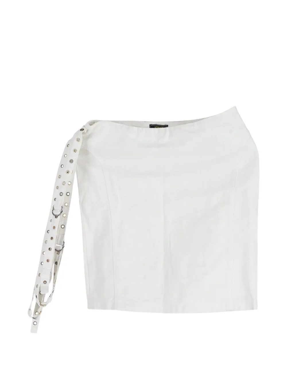 Versace Pre-Owned eyelet-detail belt mini skirt - Bianco