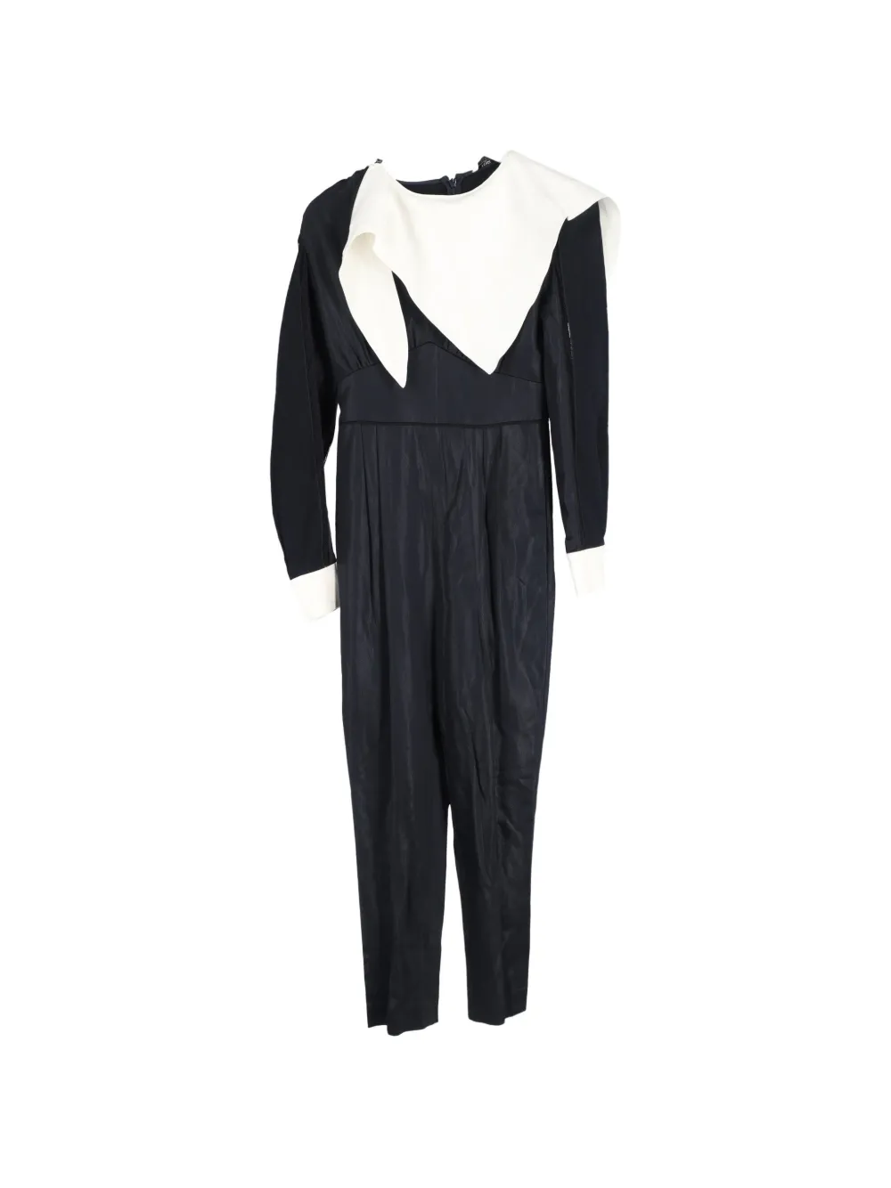 Fendi Pre-Owned scarf-detail long-sleeve jumpsuit - Nero