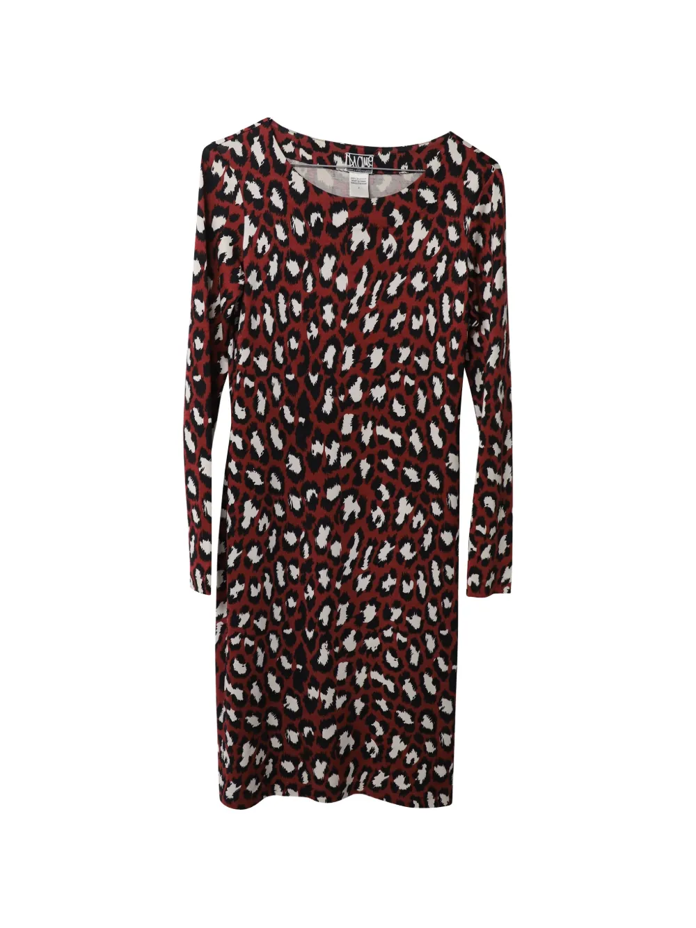 Diane Von Furstenberg Vintage leopard-print long-sleeve dress - Rosso