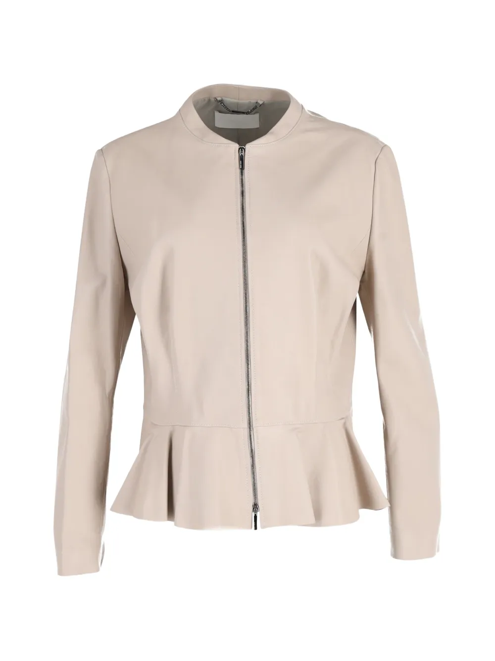 BOSS zip-up peplum leather jacket - Nude