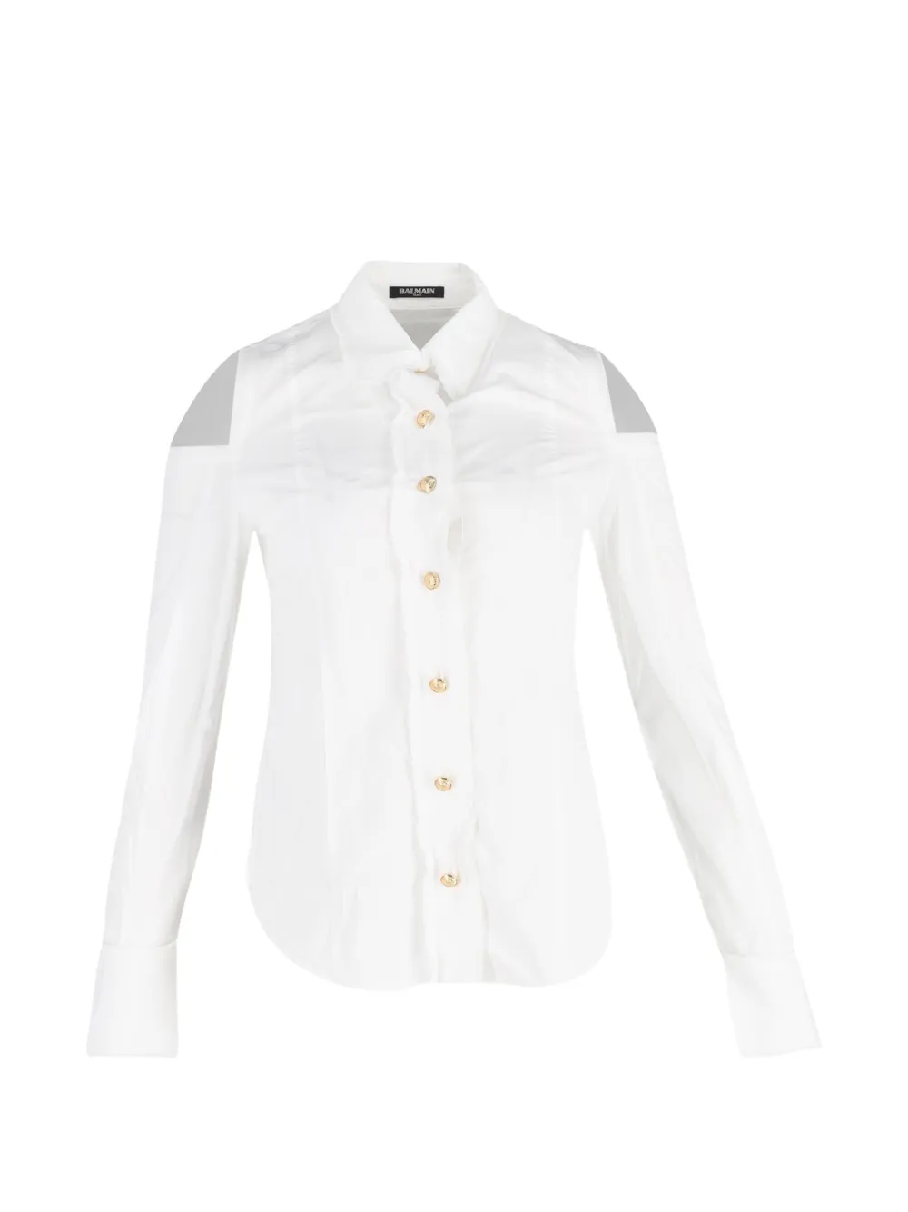 Balmain Pre-Owned cut-out buttoned shirt - Bianco