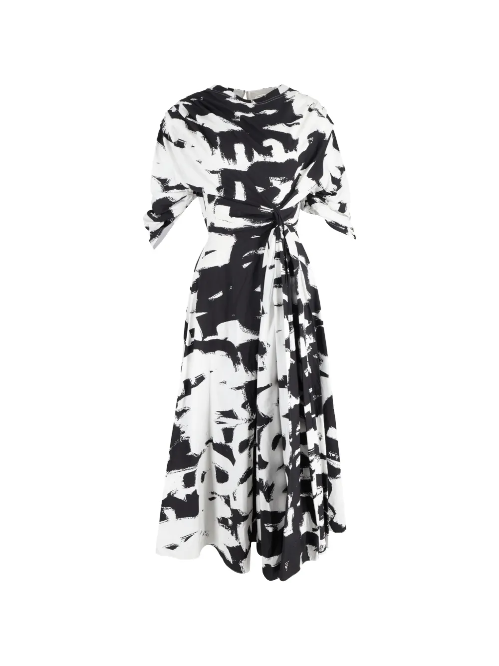 Alexander McQueen Pre-Owned twisted-waist printed midi dress - Bianco