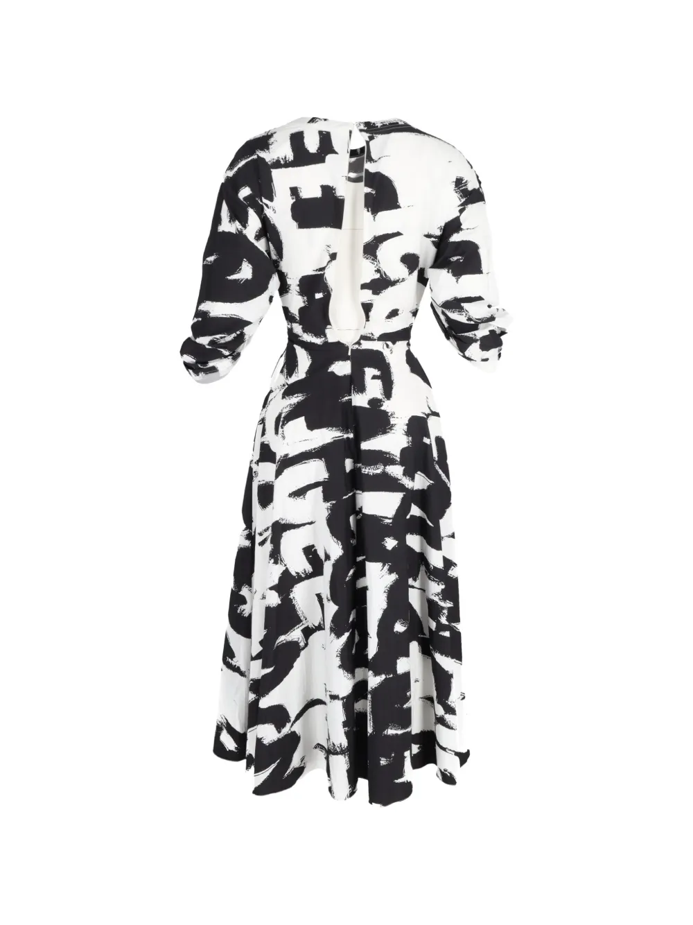 Twisted-Waist Printed Midi Dress
