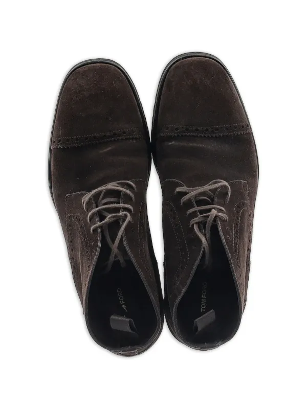 Tom Ford Laser Cut Lacer-Up Chukka Boots in Brown Suede Tom Ford Vintage Chukka lace-up Boots | Brown | FARFETCH main image 4