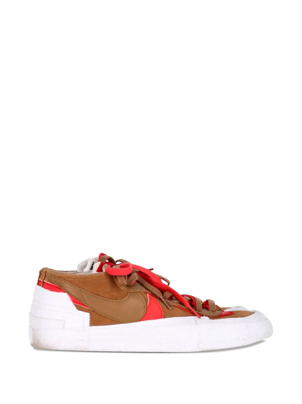 NIKE x SACAI leather sneakers - Marrone