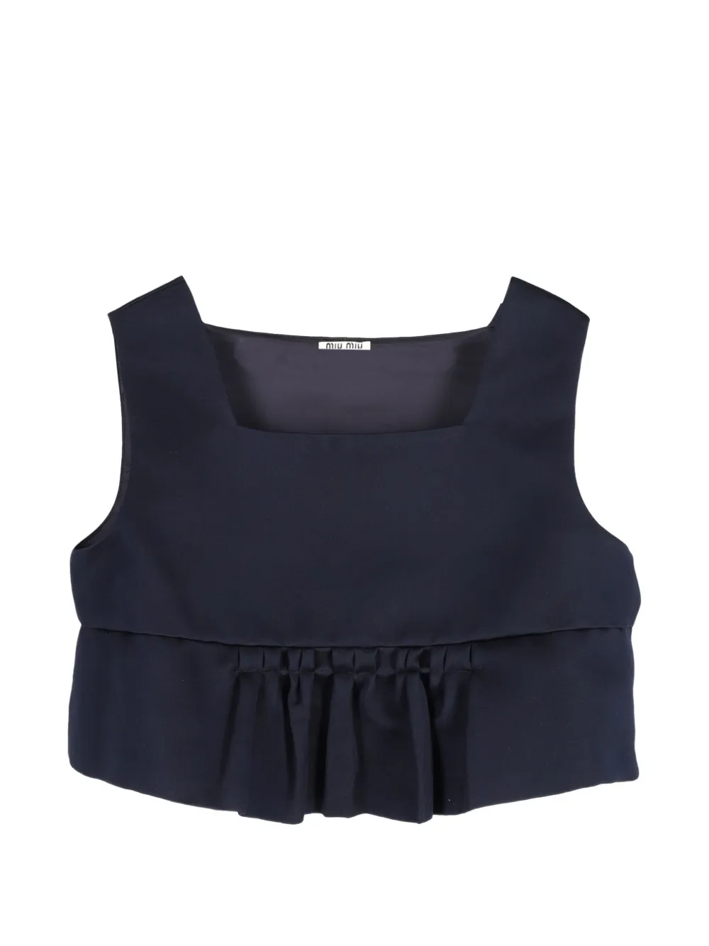 Miu Miu Pre-Owned ruffle-detail cropped top - Blu