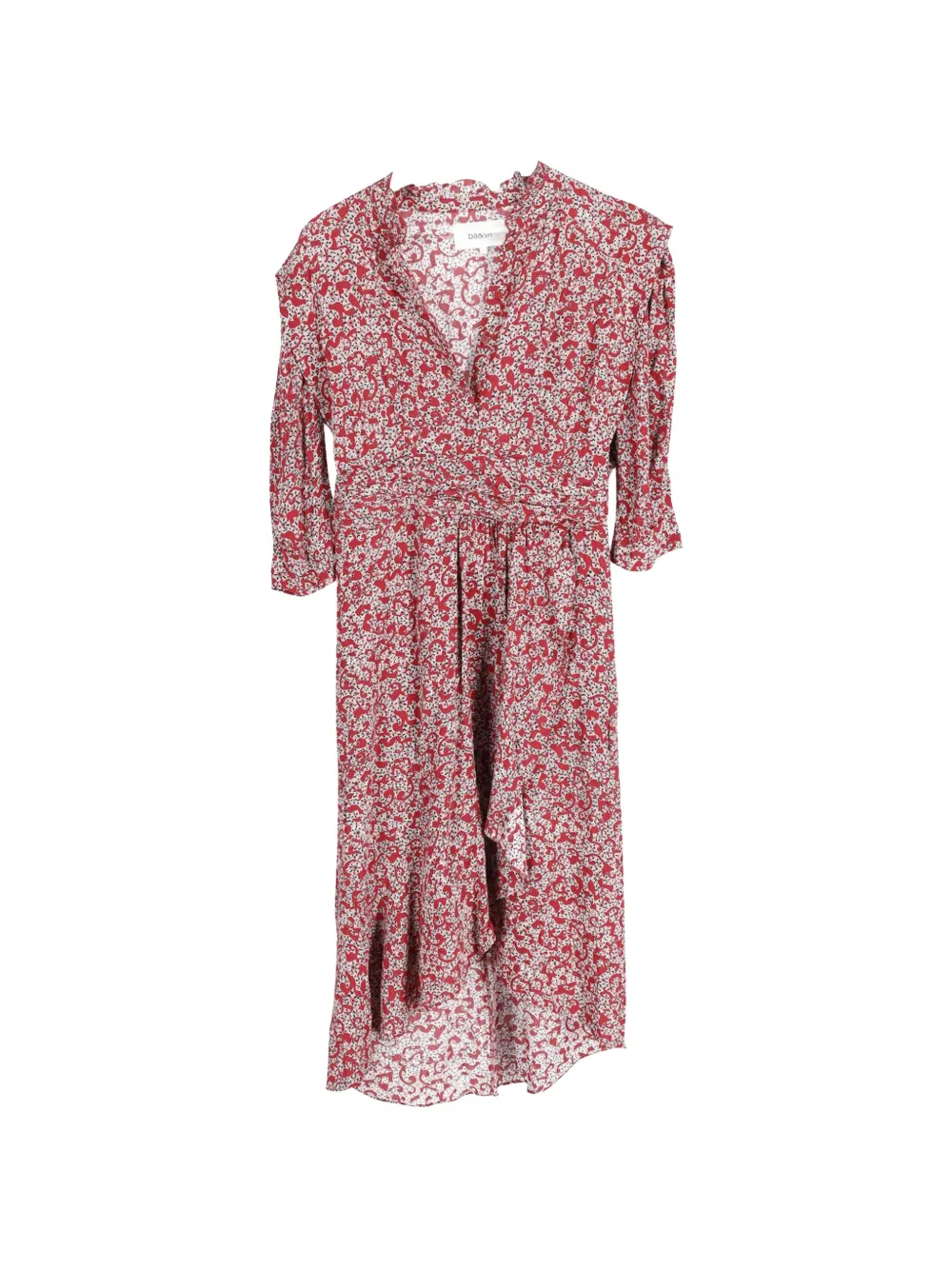 Ba&Sh V-neck ruffled midi dress - Rosso