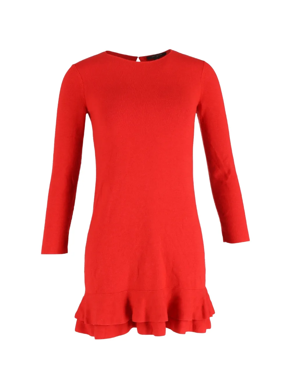 Louis Vuitton Pre-Owned ruffled-hem long-sleeve mini dress - Rosso
